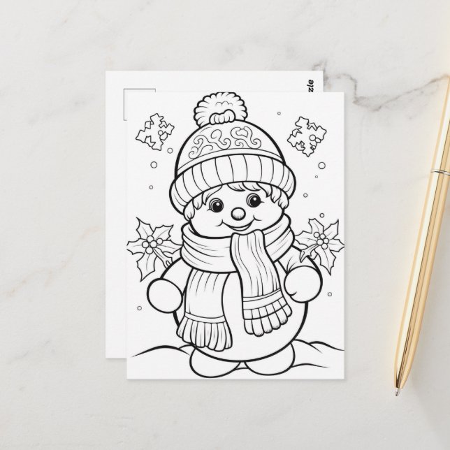 Festliche Schneemannskollektion Postkarte (Vorderseite/Rückseite Beispiel)