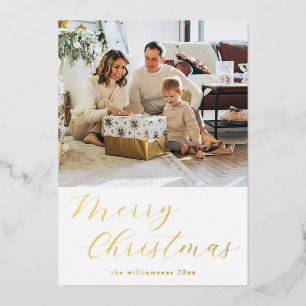 Festliche Schrift Einfache Frohe Weihnachten Foto  Folien Feiertagskarte