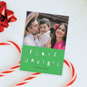 FESTLICHE SCHRIFTART FELIZ NAVIDAD FOTO FEIERTAGSKARTE