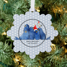 Festliche Sea Lions Aquarellpapier-Ornament-Karte Ornament Karte