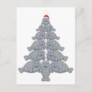 Festliche Seekuh-Weihnachtsbaum mit magischem Ozea Postkarte