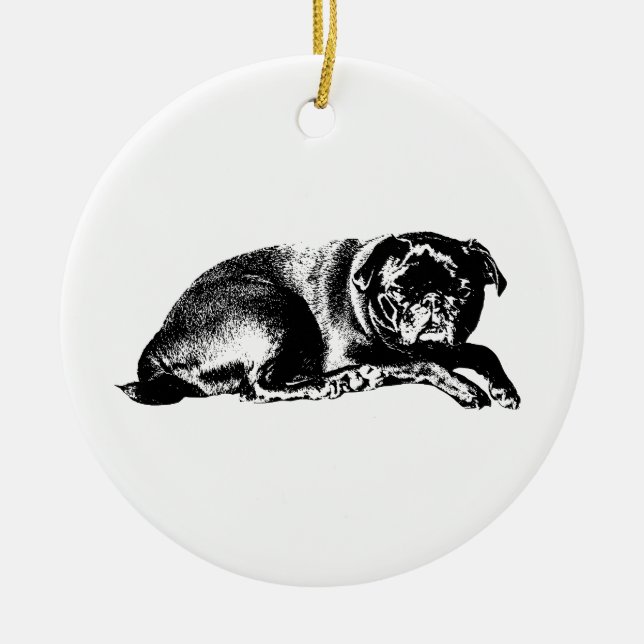 Festliche Silhouette, ruhiger Geist Keramik Ornament (Vorne)