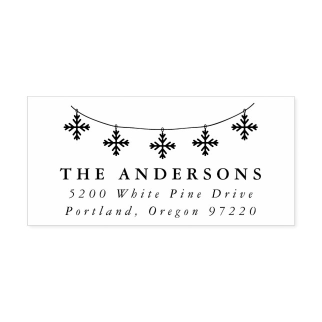 Festliche Snowflake Garland Rücksendeadresse Permastempel (Design)