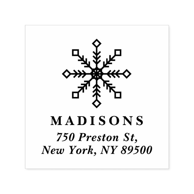 Festliche Snowflake Rücksendeadresse II Permastempel (Design)