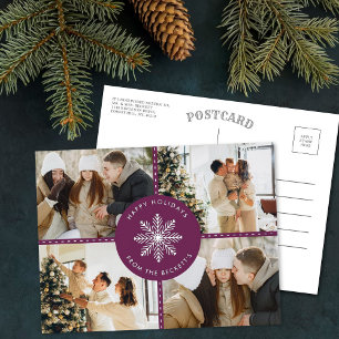 Festliche Snowflake Weihnachten 4 Foto Real Folien Feiertagspostkarte