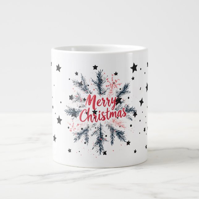 Festliche Snowflake Weihnachtsfeier Tasse (Vorderseite)