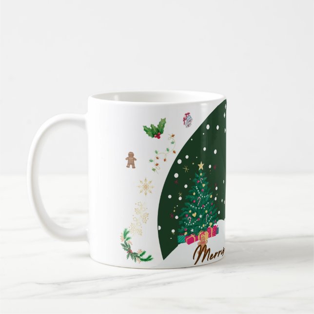 "Festliche Snowman Weihnachtsfeier Tasse - Gemütli (Links)
