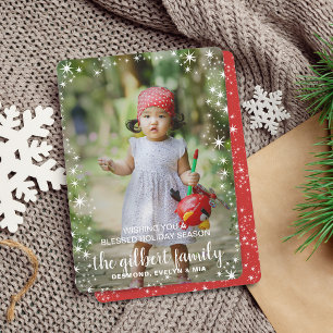 Festliche Sternrand-Weihnachts-Feiertags-Fotokarte Feiertagskarte