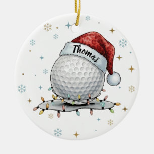 Festliche Stimmung auf dem Grün: Festliche Golfsze Keramik Ornament