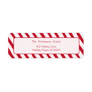 Festliche Streifen-Weihnachts-Rücksendeadresse