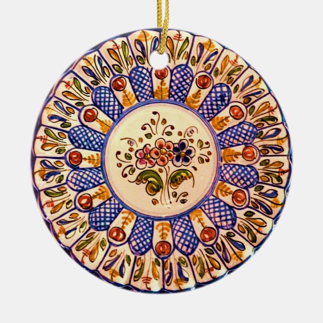 Festliche Talavera Cinco Keramikornament (Vorne)