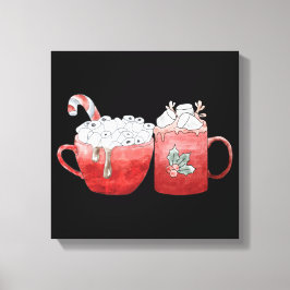 Festliche Tasse mit Marshmallows Leinwanddruck