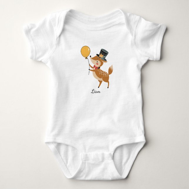 Festliche Tiere - Rehkitz Baby Strampler (Vorderseite)