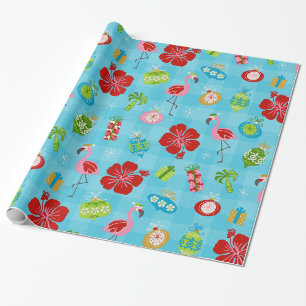 Festliche Tropen Hawaiianischer Urlaub Mid Century Geschenkpapier