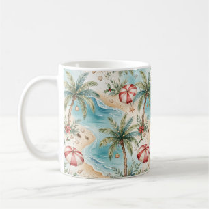 Festliche tropische Palmen Weihnachtsbeleuchtung Kaffeetasse
