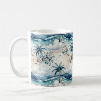 Festliche tropische Palmen Weihnachtsdekoration Kaffeetasse