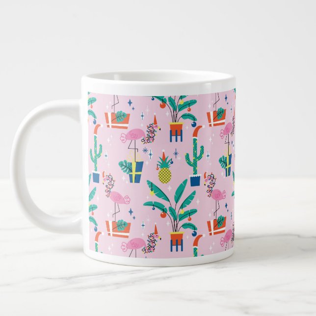 Festliche tropische Weihnachtsmuster Jumbo-Tasse (Links)