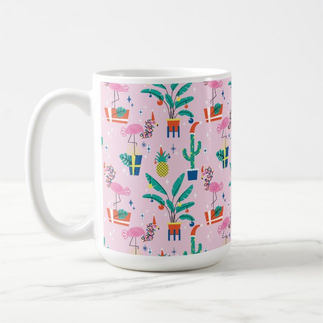 Festliche tropische Weihnachtsmuster Kaffeetasse (Links)