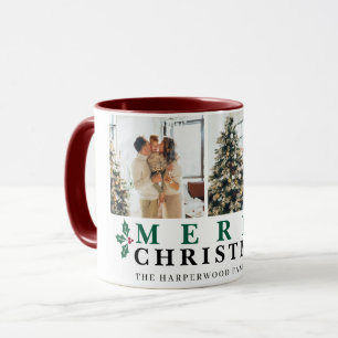 Festliche Typografie Frohe Weihnachten 2 Foto Tasse