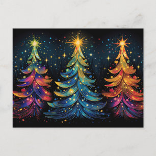 Festliche und abstrakte Weihnachtsbaumkarte Postkarte
