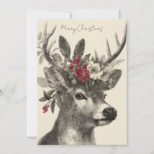 Festliche und elegante Weihnachts-Hirsch-Grußkarte Feiertagskarte