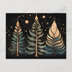 Festliche und elegante Weihnachtsbaumkarte Postkarte