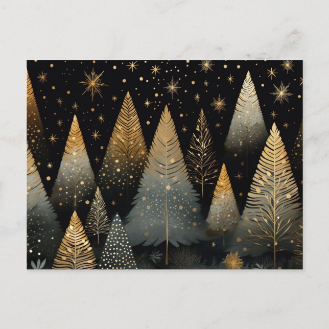 Festliche und elegante Weihnachtsbaumkarte Postkarte (Vorderseite)