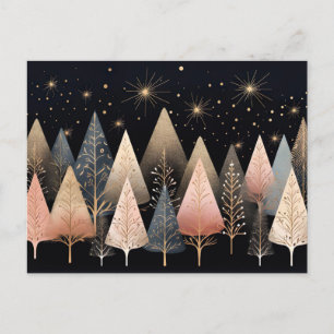 Festliche und elegante Weihnachtsbaumkarte Postkarte