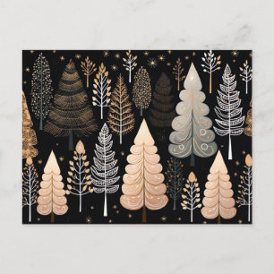 Festliche und elegante Weihnachtsbaumkarte Postkarte