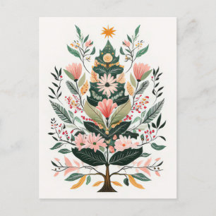 Festliche und elegante Weihnachtsbaumkarte Postkarte