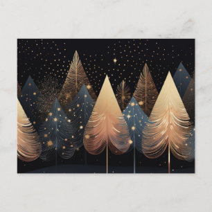 Festliche und elegante Weihnachtsbaumkarte Postkarte