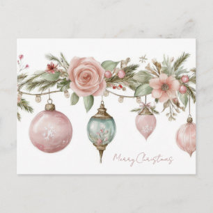 Festliche und elegante Weihnachtsbaumkugeln Postka Postkarte