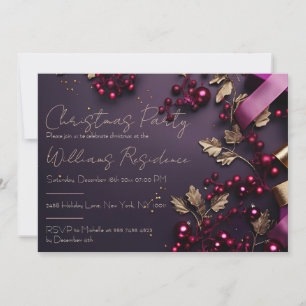 Festliche und elegante Weihnachtsfeier Party Einla Feiertagskarte