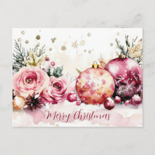 Festliche und elegante Weihnachtsgruß-Postkarte Postkarte