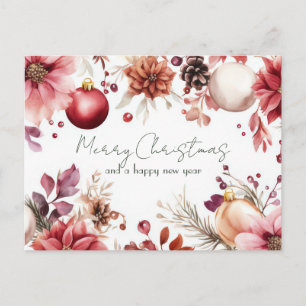Festliche und elegante Weihnachtsgruß-Postkarte Postkarte