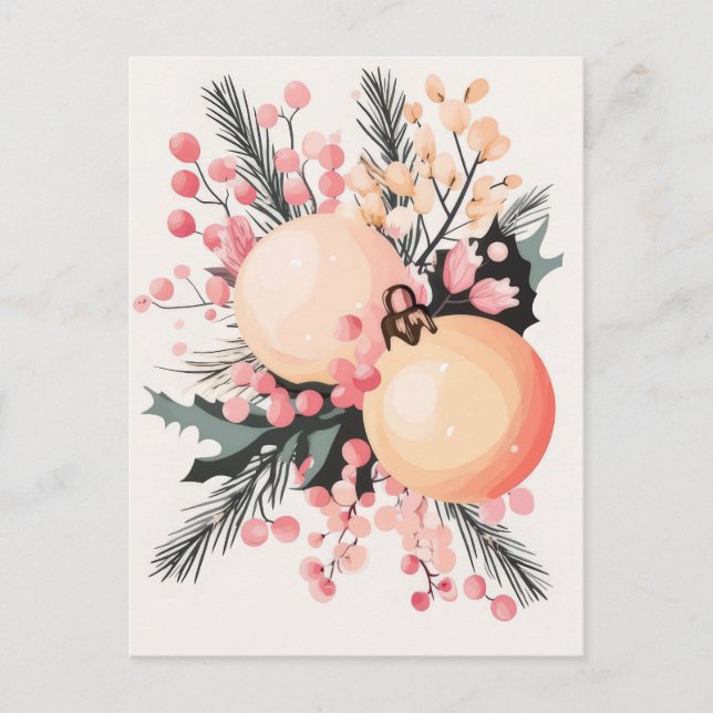 Festliche und elegante Weihnachtsgrüße Postkarte (Vorderseite)