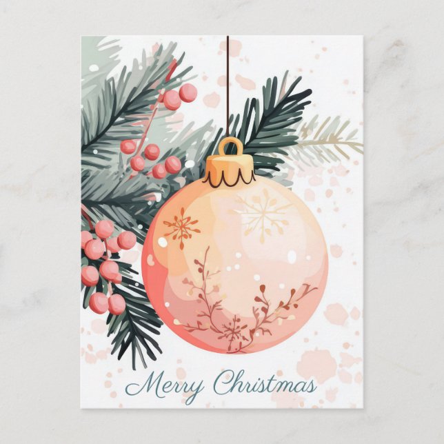 Festliche und elegante Weihnachtsgrüße Postkarte (Vorderseite)