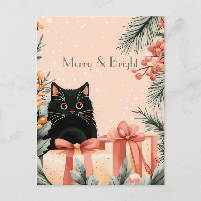 Festliche und elegante Weihnachtsgrüße Postkarte (Vorderseite)