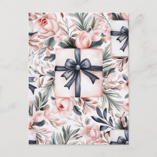 Festliche und elegante Weihnachtsgrüße Postkarte (Vorderseite)