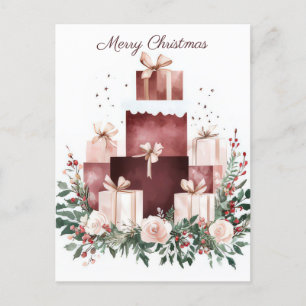 Festliche und elegante Weihnachtsgrüße Postkarte