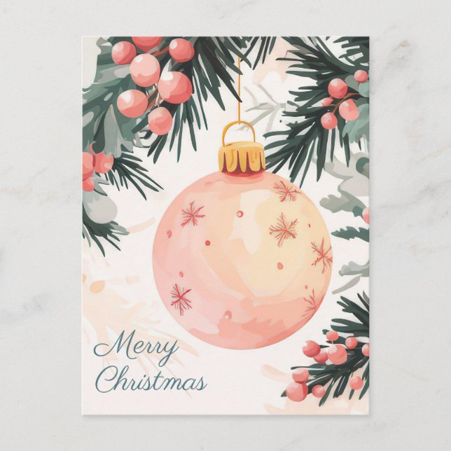 Festliche und elegante Weihnachtsgrüße Postkarte (Vorderseite)
