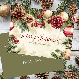 Festliche und elegante Weihnachtskarte Karte