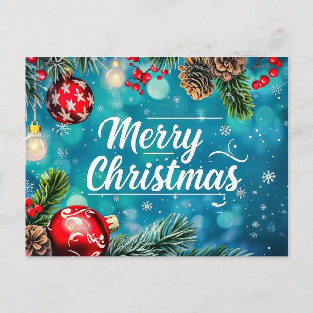 Festliche und elegante Weihnachtskarte Postkarte