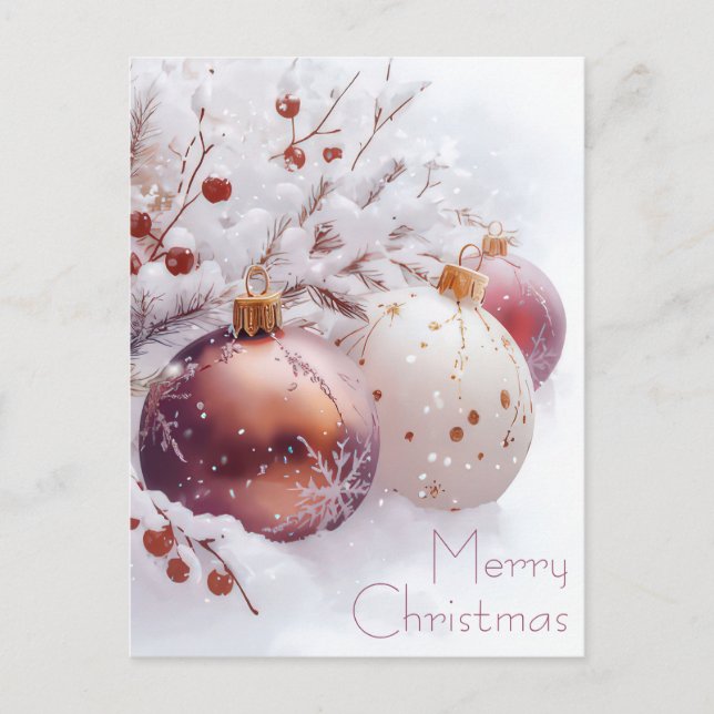 Festliche und elegante Weihnachtskarte Postkarte (Vorderseite)