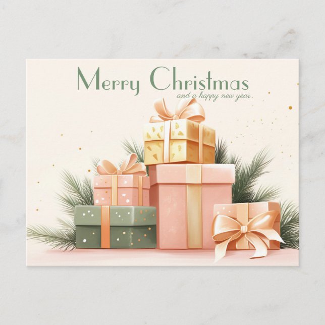 Festliche und elegante Weihnachtskarte Postkarte (Vorderseite)