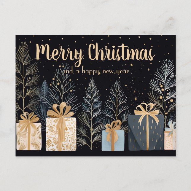 Festliche und elegante Weihnachtskarte Postkarte (Vorderseite)