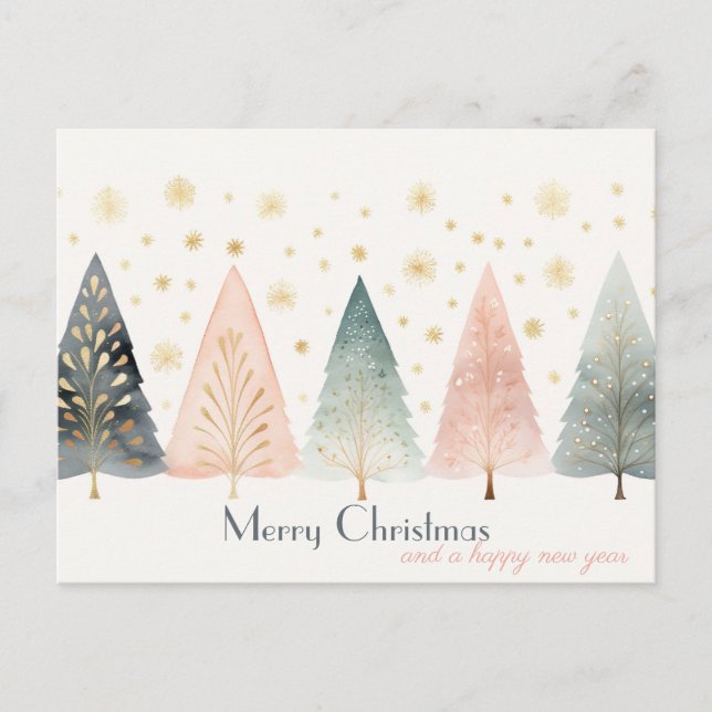 Festliche und elegante Weihnachtskarte Postkarte (Vorderseite)