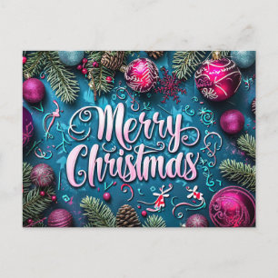 Festliche und elegante Weihnachtskarte Postkarte