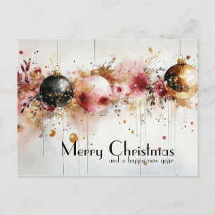 Festliche und elegante Weihnachtskarte Postkarte