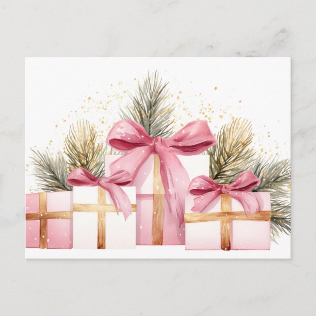 Festliche und elegante Weihnachtskarte Postkarte (Vorderseite)